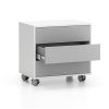 pojizdna skrinka na koleckach layers kratka 3 zasuvky 600 x 400 x 575 mm bila seda 51749