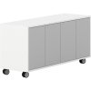 pojizdna skrinka na koleckach s dvermi layers dlouha 1200 x 400 x 575 mm bila seda 21829