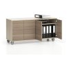 pojizdna skrinka na koleckach s dvermi layers dlouha 1200 x 400 x 575 mm dub prirodni dub moreny 105214