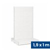 prodejni regal oboustranny perfo steny 1900 x 1000 x 900 mm zakladni bila 140931