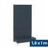 prodejni regal jednostranny plne steny 1600 x 1000 x 450 mm zakladni antracit 140835