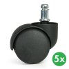 kolecka pro kancelarske zidle 50 mm pro mekke podlahy sada 5 ks 117377