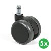 kolecka pro kancelarske zidle 60 mm pro tvrde podlahy sada 5 ks 117375