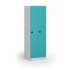 Kovová šatní skříňka, 2 oddíly, 1850 x 600 x 500 mm, RFID zámek, zelené dveře