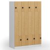 kovova satni skrinka z 4 oddily 1850 x 600 x 500 mm demont kodovy zamek laminovane dvere orech 130041