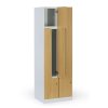 kovova satni skrinka z 4 oddily 1850 x 600 x 500 mm demont kodovy zamek laminovane dvere orech 131503