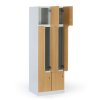 kovova satni skrinka z 4 oddily 1850 x 600 x 500 mm demont kodovy zamek laminovane dvere orech 131505