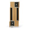 kovova satni skrinka z 4 oddily 1850 x 600 x 500 mm demont kodovy zamek laminovane dvere orech 131502