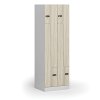 kovova satni skrinka z 4 oddily 1850 x 600 x 500 mm mechanicky kodovy zamek laminovane dvere dub prirodni 111002