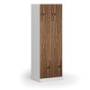 kovova satni skrinka z 4 oddily 1850 x 600 x 500 mm mechanicky kodovy zamek laminovane dvere orech 111004