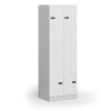 kovova satni skrinka z 4 oddily 1850 x 600 x 500 mm mechanicky kodovy zamek laminovane dvere bila 111005