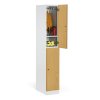satni skrinka s uloznymi boxy 2 boxy 1850 x 300 x 500 mm demont cylindricky zamek laminovane dvere bila 130799