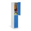satni skrinka s uloznymi boxy 2 boxy 1850 x 300 x 500 mm cylindricky zamek laminovane dvere bila 64238