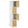 satni skrinka s uloznymi boxy 4 boxy 1850 x 300 x 500 mm demont otocny zamek laminovane dvere orech 131158
