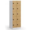 satni skrinka s uloznymi boxy 5 boxu 1850 x 300 x 500 mm demont rfid zamek laminovane dvere buk 131629