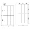 satni skrinka s uloznymi boxy 6 boxu 1850 x 900 x 500 mm rfid zamek laminovane dvere dub prirodni 62259