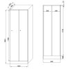 kovova satni skrinka 2 oddily 1850 x 600 x 500 mm mechanicky kodovy zamek laminovane dvere briza 62294