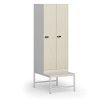 satni skrinka s lavickou 2 oddily 1875 x 600 x 500 800 mm mechanicky kodovy zamek laminovane dvere briza 110938