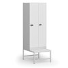 satni skrinka s lavickou 2 oddily 1875 x 600 x 500 800 mm mechanicky kodovy zamek laminovane dvere bila 110942