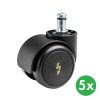 antistaticka kolecka pro kancelarske zidle 50 mm pro tvrde podlahy sada 5 ks 117394