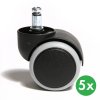 kolecka pro kancelarske zidle 50 mm pro tvrde podlahy 5 ks 117391