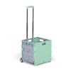 Skládací nákupní vozík, 50L, nosnost 35 kg, 2 pevná kola