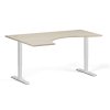 ergonomicky vyskove nastavitelny stul 160x120 cm 2 motory l p bila podnoz dub prirodni 114588