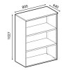 kancelarska skrin s dvermi primo white 2 police 800 x 640 x 1027 mm bila 82783