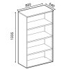 kancelarska skrin s dvermi primo gray 3 police 800 x 640 x 1335 mm seda orech 82383