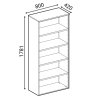 kombinovana kancelarska skrin primo gray zasouvaci dvere na 2 patra 800 x 420 x 1781 mm seda briza 82184