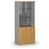kombinovana kancelarska skrin primo gray s drevenymi a sklenenymi dvermi 800 x 420 x 1781 mm seda buk 72292