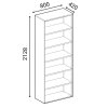 kombinovana kancelarska skrin primo white zasouvaci dvere na 2 patra 800 x 420 x 2128 mm bila tresen 82715