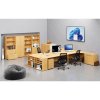 Ergonomický kancelářský psací stůl PRIMO WOOD, 180x120 cm, pravý, buk