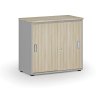 kancelarska skrin se zasouvacimi dvermi primo gray 800 x 420 x 740 mm seda dub prirodni 81353