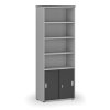 kombinovana kancelarska skrin primo gray zasouvaci dvere na 2 patra 800 x 420 x 2128 mm seda grafit 74630