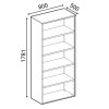 kombinovana kancelarska skrin primo white nizke dvere 800 x 500 x 1781 mm bila grafit 82676