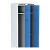 kovova satni skrinka na nohach 2 oddily 1920 x 600 x 500 mm cylindricky zamek modre dvouplastove dvere 43462