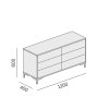 kancelarska policova komoda layers 6 zasuvek dub prirodni dub moreny 86376