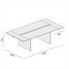 Jednací kancelářský stůl SOLID + 2x přísed, 240x125 cm, dub přírodní