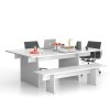 Jednací kancelářský stůl SOLID + 1x přísed, 210x125 cm, bílá
