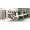 Jednací kancelářský stůl SOLID + 1x přísed, 210x125 cm, dub přírodní