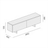 skrinka nizka solid 1800 x 400 x 550 mm dub prirodni 85792