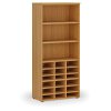 Třídicí regál PRIMO WOOD, 800 x 420 x 1781 mm, 18 přihrádek, buk