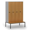 drevena satni skrinka s lavickou 4 oddily 1871 x 1200 x 500 800 mm mechanicky kodovy zamek seda buk 76691