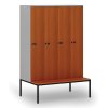 drevena satni skrinka s lavickou 4 oddily 1871 x 1200 x 500 800 mm mechanicky kodovy zamek seda tresen 76692