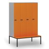 drevena satni skrinka s lavickou 4 oddily 1871 x 1200 x 500 800 mm mechanicky kodovy zamek seda oranzova 76694