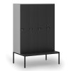 drevena satni skrinka s lavickou 4 oddily 1871 x 1200 x 500 800 mm mechanicky kodovy zamek seda grafit 76703