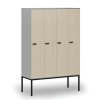 drevena satni skrinka s podnozi 4 oddily 1871 x 1200 x 500 mm mechanicky kodovy zamek seda briza 76802