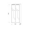 kovova satni skrinka z 4 oddily 1800 x 800 x 500 mm otocny zamek sede dvere 126501