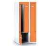 kovova satni skrinka z 4 oddily 1800 x 800 x 500 mm otocny zamek oranzove dvere 41074